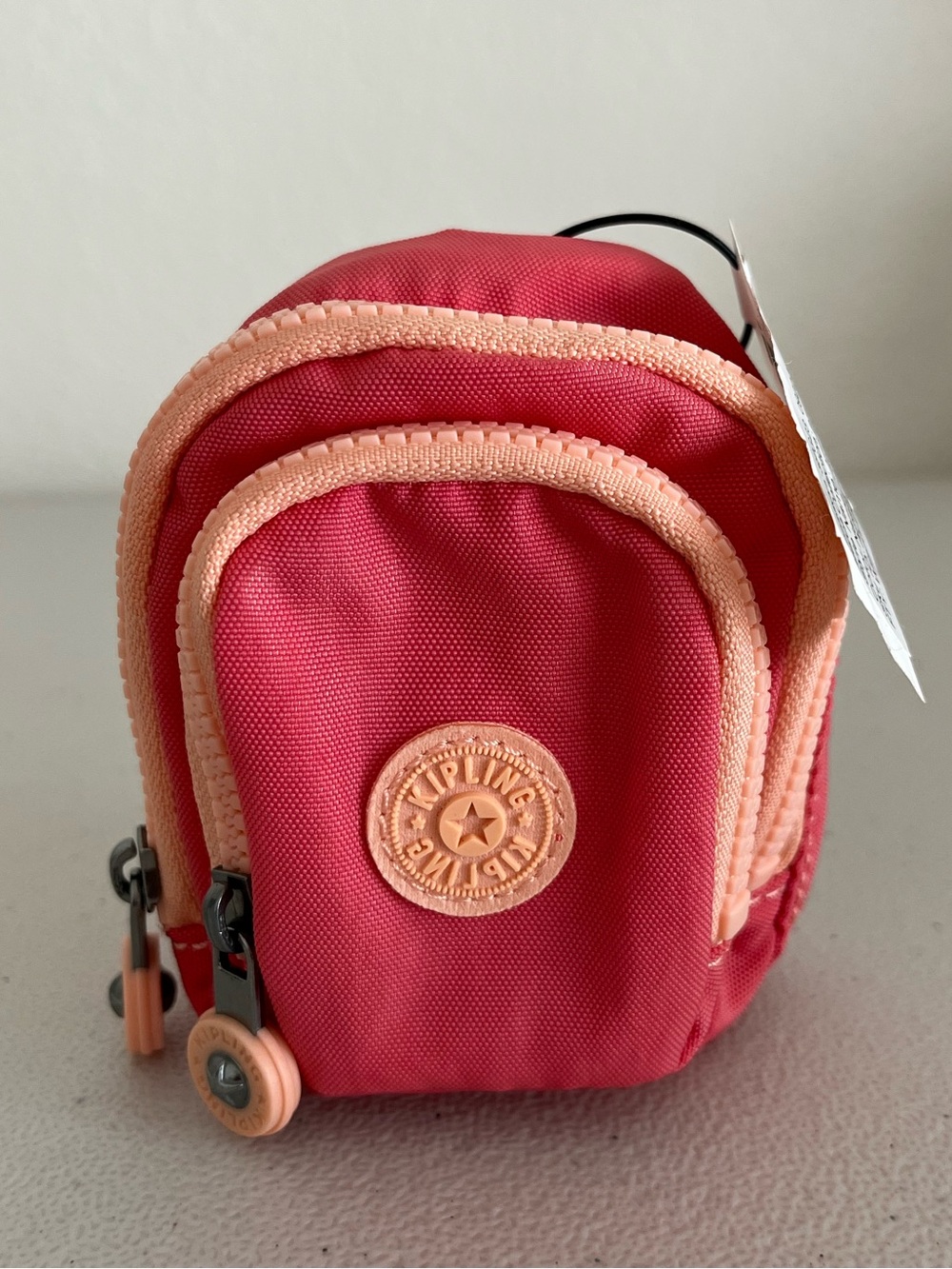 NWT - Kipling Seoul Mini Printed Keychain Charm in Joyous Pink C - BTS Tweens